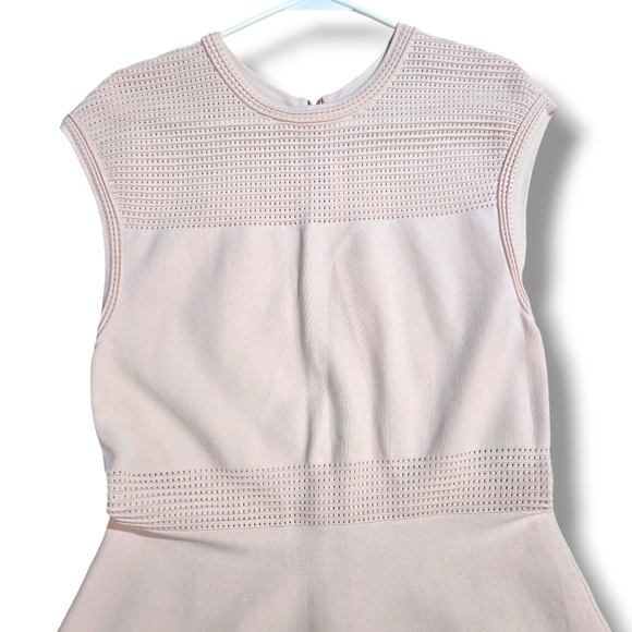 TED BAKER AURBRAY KNITTED SKATER NUDE PINK DRESS| SIZE 4 - Picture 5 of 8
